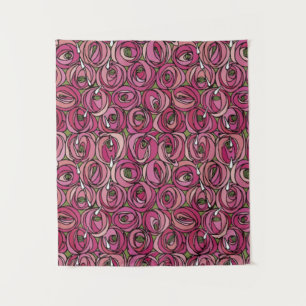 Charles Rennie Mackintosh Blume Design Wandteppich