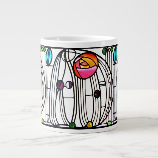 Charles Rennie Mackintosh Blume Window Jumbo-Tasse (Vorderseite)
