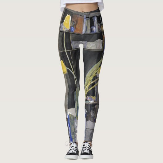 Charles Rennie Mackintosh - Gelbe Tulips Leggings (Vorderseite)