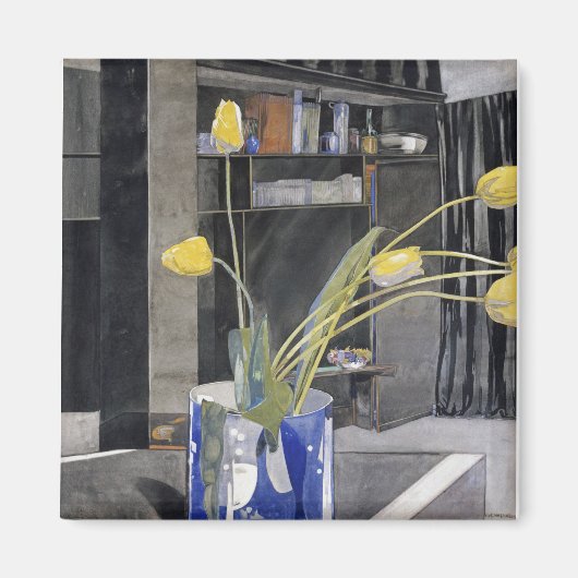 Charles Rennie Mackintosh - Gelbe Tulips Magnet (Vorne)