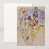 Charles Rennie Mackintosh - Mont Louis - Blume Einladung (Vorne/Hinten)