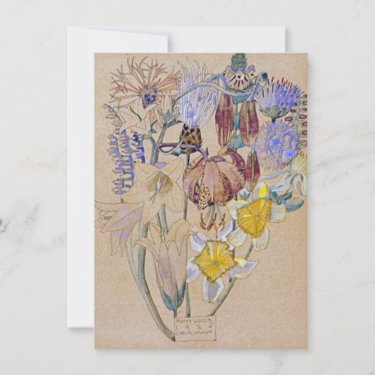 Charles Rennie Mackintosh - Mont Louis - Blume Einladung (Vorderseite)