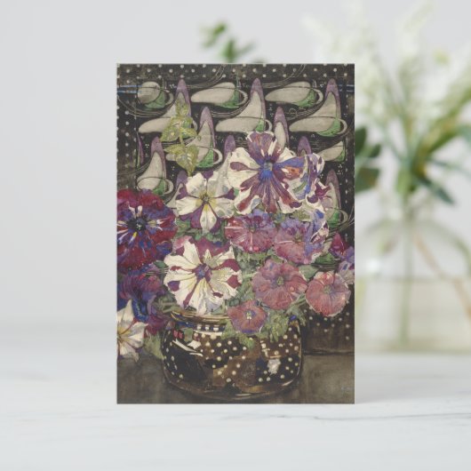Charles Rennie Mackintosh - Petunias Begleitkarte (Stehend Vorderseite)