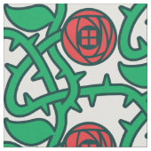 Charles Rennie Mackintosh Rose Pattern Fabric Stoff (Nahaufnahme)