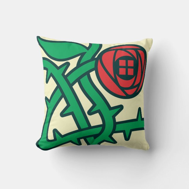 Charles Rennie Mackintosh Rose Pattern Throw Pillo Kissen (Vorderseite)