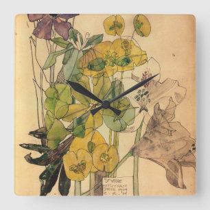 Charles Rennie Mackintosh - Spdrom mit Yham 1909 Quadratische Wanduhr