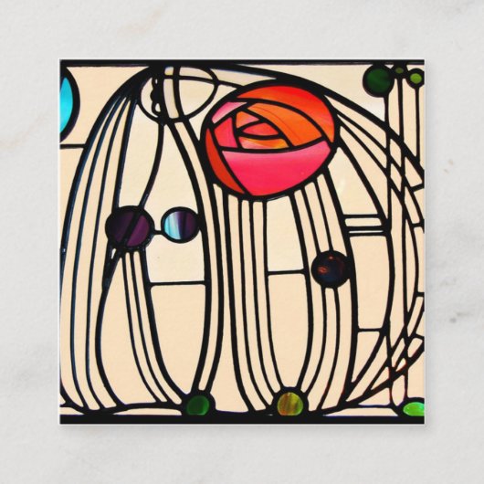 Charles Rennie Mackintosh Stains Glass Quadratische Visitenkarte (Vorderseite)