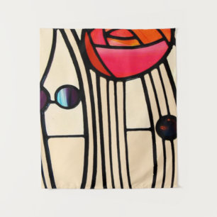 Charles Rennie Mackintosh Stains Glass Wandteppich