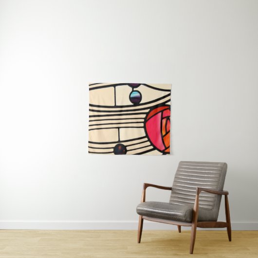 Charles Rennie Mackintosh Stains Glass Wandteppich (Beispiel (Horizontal))