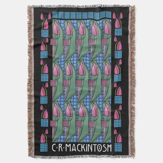 Charles Rennie Mackintosh-Tulpe-Muster Decke (Vorderseite Vertikal)