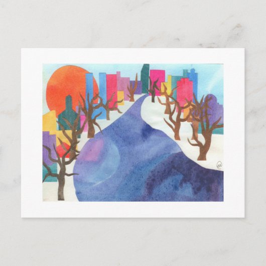 Charles River at Wintertime Postkarte (Vorderseite)