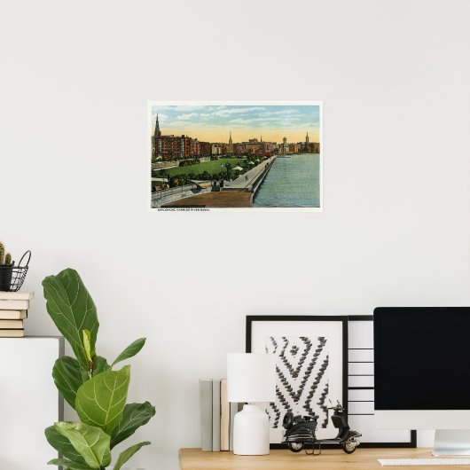 Charles River Basin und Esplanade View Poster (Heimbüro)