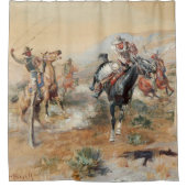 Charles Russell The Getaway Vintag Western Duschvorhang (Vorderseite)