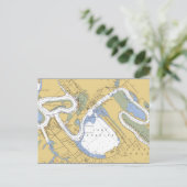 Charles See, Louisiana Hafen Chart Postcard Postkarte (Stehend Vorderseite)