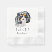 Charles Spaniel Dog Drink auf mich Personalisiert Serviette (Vorderseite)