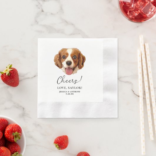 Charles Spaniel Dog Personalisiert Cheers Serviette (Beispiel)