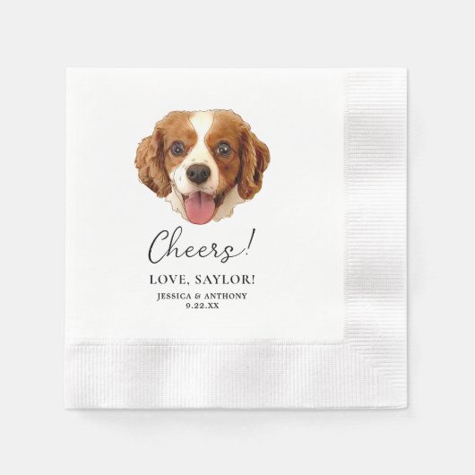 Charles Spaniel Dog Personalisiert Cheers Serviette (Vorderseite)