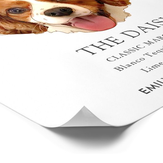 Charles Spaniel Dog Wedding Signature Drink Sign Poster (Ecke)