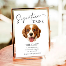 Charles Spaniel Dog Wedding Signature Drink Sign