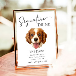 Charles Spaniel Dog Wedding Signature Drink Sign Poster