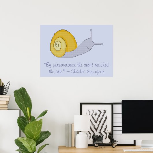 Charles Spurgeon Snail Persistence Quote Poster (Heimbüro)