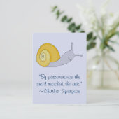 Charles Spurgeon Snail Persistenz Zitat Postcard Postkarte (Stehend Vorderseite)