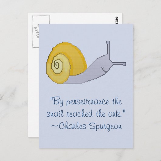Charles Spurgeon Snail Persistenz Zitat Postcard Postkarte (Vorne/Hinten)