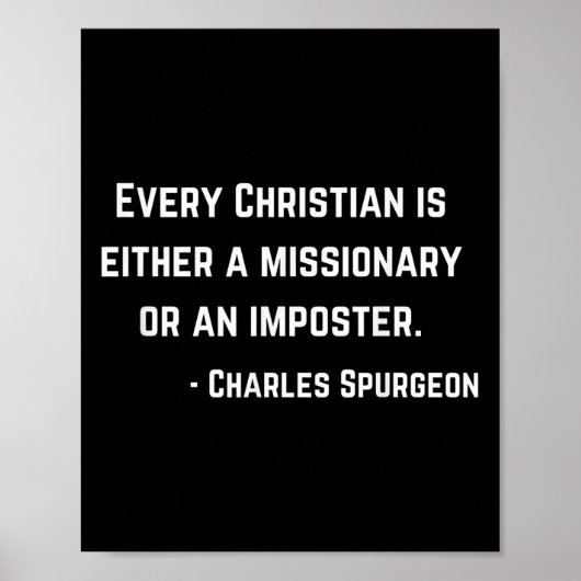 Charles Spurgeon Zitat Missionar oder Imposter Chr Poster (Vorne)