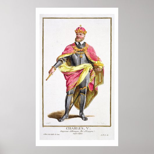 Charles V (1500-58) von "Receuil des Estampes, re Poster (Vorne)
