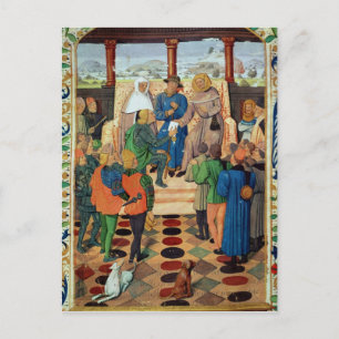 Charles VII, der Joan von Arc ein Dokument gibt Postkarte