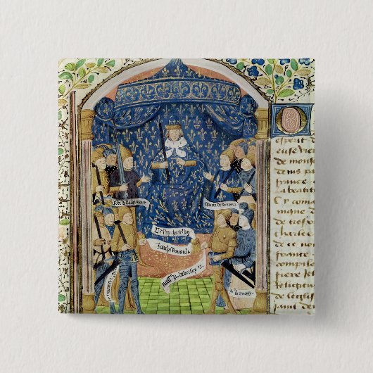 Charles VII umgeben durch sein Gericht Button (Vorderseite)