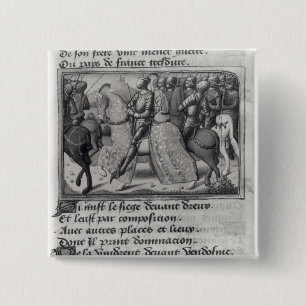 Charles VII und Jeanne d'Arc an der Belagerung von Button