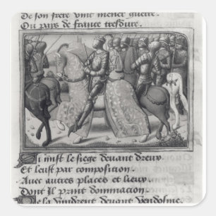 Charles VII und Jeanne d'Arc an der Belagerung von Quadratischer Aufkleber