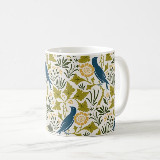 Charles Voysey Unter den Blätter mit Bluebirds Kaffeetasse (VorderseiteRechts)
