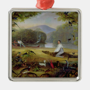 Charles Waterton, der einen Kaiman, 1825-26 Silbernes Ornament