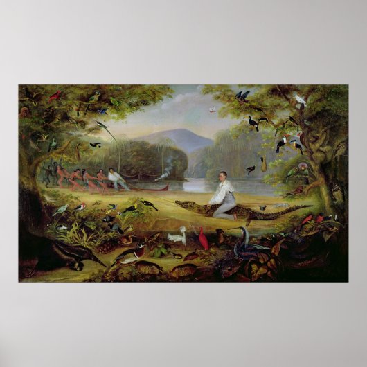 Charles Waterton, der einen Kaiman gefangen nimmt, Poster (Vorne)