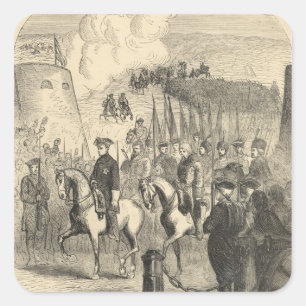 Charles XII von Schweden Kopenhagen betretend Quadratischer Aufkleber