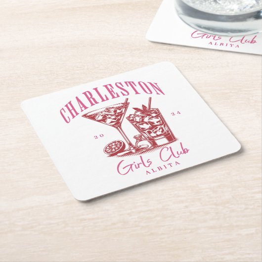 charleston 90er Junggeselinnen-Abschied Rechteckiger Pappuntersetzer (angewinkelt)