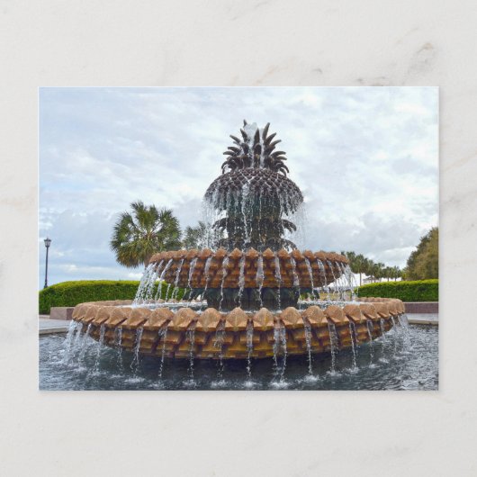 Charleston Ananas Fountain, South Carolina Postkarte (Vorderseite)