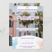 Charleston Bachelorette Bash Einladung (Vorne/Hinten)