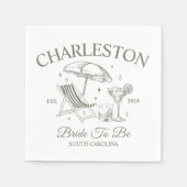Charleston Bachelorette Bridge zum Party Serviette (Vorderseite)