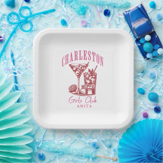 Charleston Bachelorette Custom girls club Pappteller (Party)