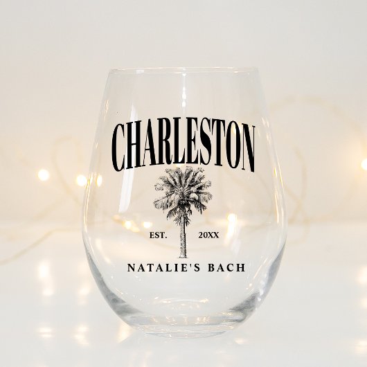 Charleston Bachelorette Custom Luxury Social Club Weinglas Ohne Stiel