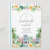 Charleston Bachelorette Einladung Rainbow Row (Vorne/Hinten)