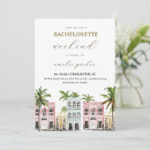 Charleston Bachelorette Einladung & Tour (Stehend Vorderseite)