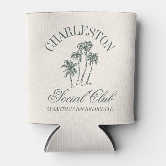 Charleston Bachelorette Palm Tree Sozialclub Dosenkühler (Vorderseite)