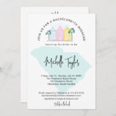 Charleston Bachelorette Weekend Süd Einladung (Vorne/Hinten)