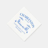 Charleston Beach Blue Junggeselinnen-Abschied Serviette (Ecke)