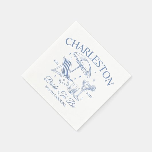 Charleston Blue Bachelorette Bridge zum Party Serviette (Ecke)