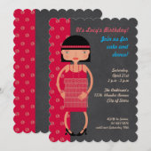 Charleston Chic Girl Birthday Party Einladung (Vorne/Hinten)